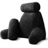 imageSasttie Reading Pillows for Sitting in Bed Adult Velvet Back Pillow Bed Sitting Up BackRest Support Cushion for Sit Up on Couch Sofa and Floor Dorm Essentials OekoTex Certified Dark GreyBlack