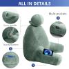 imageSasttie Reading Pillows for Sitting in Bed Adult Velvet Back Pillow Bed Sitting Up BackRest Support Cushion for Sit Up on Couch Sofa and Floor Dorm Essentials OekoTex Certified Dark GreySage