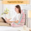 imageSasttie Reading Pillows for Sitting in Bed Adult Velvet Back Pillow Bed Sitting Up BackRest Support Cushion for Sit Up on Couch Sofa and Floor Dorm Essentials OekoTex Certified Dark GreyPink