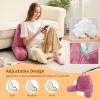 imageSasttie Reading Pillows for Sitting in Bed Adult Velvet Back Pillow Bed Sitting Up BackRest Support Cushion for Sit Up on Couch Sofa and Floor Dorm Essentials OekoTex Certified Dark GreyRose Pink