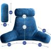 imageSasttie Reading Pillows for Sitting in Bed Adult Velvet Back Pillow Bed Sitting Up BackRest Support Cushion for Sit Up on Couch Sofa and Floor Dorm Essentials OekoTex Certified Dark GreyNavy