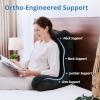 imageSasttie Reading Pillows for Sitting in Bed Adult Velvet Back Pillow Bed Sitting Up BackRest Support Cushion for Sit Up on Couch Sofa and Floor Dorm Essentials OekoTex Certified Dark GreyBlack