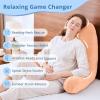 imageSasttie Reading Pillows for Sitting in Bed Adult Velvet Back Pillow Bed Sitting Up BackRest Support Cushion for Sit Up on Couch Sofa and Floor Dorm Essentials OekoTex Certified Dark GreyLight Salmon