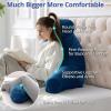 imageSasttie Reading Pillows for Sitting in Bed Adult Velvet Back Pillow Bed Sitting Up BackRest Support Cushion for Sit Up on Couch Sofa and Floor Dorm Essentials OekoTex Certified Dark GreyNavy