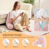 imageSasttie Reading Pillows for Sitting in Bed Adult Velvet Back Pillow Bed Sitting Up BackRest Support Cushion for Sit Up on Couch Sofa and Floor Dorm Essentials OekoTex Certified Dark GreyPink