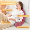 imageSasttie Reading Pillows for Sitting in Bed Adult Velvet Back Pillow Bed Sitting Up BackRest Support Cushion for Sit Up on Couch Sofa and Floor Dorm Essentials OekoTex Certified Dark GreyRose Pink