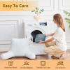 imageSasttie Reading Pillows for Sitting in Bed Adult Velvet Back Pillow Bed Sitting Up BackRest Support Cushion for Sit Up on Couch Sofa and Floor Dorm Essentials OekoTex Certified Dark GreyBluish Grey