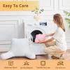 imageSasttie Reading Pillows for Sitting in Bed Adult Velvet Back Pillow Bed Sitting Up BackRest Support Cushion for Sit Up on Couch Sofa and Floor Dorm Essentials OekoTex Certified Dark GreyPink