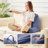imageSasttie Reading Pillows for Sitting in Bed Adult Velvet Back Pillow Bed Sitting Up BackRest Support Cushion for Sit Up on Couch Sofa and Floor Dorm Essentials OekoTex Certified Dark GreyGrey Purple