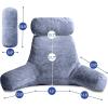 imageSasttie Reading Pillows for Sitting in Bed Adult Velvet Back Pillow Bed Sitting Up BackRest Support Cushion for Sit Up on Couch Sofa and Floor Dorm Essentials OekoTex Certified Dark GreyGrey Purple