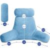 imageSasttie Reading Pillows for Sitting in Bed Adult Velvet Back Pillow Bed Sitting Up BackRest Support Cushion for Sit Up on Couch Sofa and Floor Dorm Essentials OekoTex Certified Dark GreyBlue
