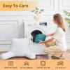 imageSasttie Reading Pillows for Sitting in Bed Adult Velvet Back Pillow Bed Sitting Up BackRest Support Cushion for Sit Up on Couch Sofa and Floor Dorm Essentials OekoTex Certified Dark GreyTeal Blue
