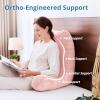 imageSasttie Reading Pillows for Sitting in Bed Adult Velvet Back Pillow Bed Sitting Up BackRest Support Cushion for Sit Up on Couch Sofa and Floor Dorm Essentials OekoTex Certified Dark GreyPeach Pink
