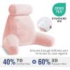 imageSasttie Reading Pillows for Sitting in Bed Adult Velvet Back Pillow Bed Sitting Up BackRest Support Cushion for Sit Up on Couch Sofa and Floor Dorm Essentials OekoTex Certified Dark GreyPeach
