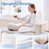 imageSasttie Reading Pillows for Sitting in Bed Adult Velvet Back Pillow Bed Sitting Up BackRest Support Cushion for Sit Up on Couch Sofa and Floor Dorm Essentials OekoTex Certified Dark GreyWhite