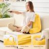 imageSasttie Reading Pillows for Sitting in Bed Adult Velvet Back Pillow Bed Sitting Up BackRest Support Cushion for Sit Up on Couch Sofa and Floor Dorm Essentials OekoTex Certified Dark GreyYellow