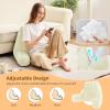 imageSasttie Reading Pillows for Sitting in Bed Adult Velvet Back Pillow Bed Sitting Up BackRest Support Cushion for Sit Up on Couch Sofa and Floor Dorm Essentials OekoTex Certified Dark GreyCream
