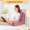 imageSasttie Reading Pillows for Sitting in Bed Adult Velvet Back Pillow Bed Sitting Up BackRest Support Cushion for Sit Up on Couch Sofa and Floor Dorm Essentials OekoTex Certified Dark GreyRose Pink