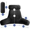 imageSasttie Reading Pillows for Sitting in Bed Adult Velvet Back Pillow Bed Sitting Up BackRest Support Cushion for Sit Up on Couch Sofa and Floor Dorm Essentials OekoTex Certified Dark GreyBlack