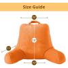 imageSasttie Reading Pillows for Sitting in Bed Adult Velvet Back Pillow Bed Sitting Up BackRest Support Cushion for Sit Up on Couch Sofa and Floor Dorm Essentials OekoTex Certified Dark GreyOrange