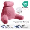 imageSasttie Reading Pillows for Sitting in Bed Adult Velvet Back Pillow Bed Sitting Up BackRest Support Cushion for Sit Up on Couch Sofa and Floor Dorm Essentials OekoTex Certified Dark GreyRose Pink
