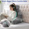 imageSasttie Reading Pillows for Sitting in Bed Adult Velvet Back Pillow Bed Sitting Up BackRest Support Cushion for Sit Up on Couch Sofa and Floor Dorm Essentials OekoTex Certified Dark GreyDark Grey
