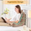 imageSasttie Reading Pillows for Sitting in Bed Adult Velvet Back Pillow Bed Sitting Up BackRest Support Cushion for Sit Up on Couch Sofa and Floor Dorm Essentials OekoTex Certified Dark GreyLight Brown