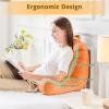 imageSasttie Reading Pillows for Sitting in Bed Adult Velvet Back Pillow Bed Sitting Up BackRest Support Cushion for Sit Up on Couch Sofa and Floor Dorm Essentials OekoTex Certified Dark GreyOrange