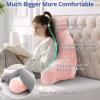 imageSasttie Reading Pillows for Sitting in Bed Adult Velvet Back Pillow Bed Sitting Up BackRest Support Cushion for Sit Up on Couch Sofa and Floor Dorm Essentials OekoTex Certified Dark GreyPeach