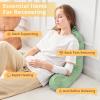 imageSasttie Reading Pillows for Sitting in Bed Adult Velvet Back Pillow Bed Sitting Up BackRest Support Cushion for Sit Up on Couch Sofa and Floor Dorm Essentials OekoTex Certified Dark GreyLight Green