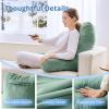 imageSasttie Reading Pillows for Sitting in Bed Adult Velvet Back Pillow Bed Sitting Up BackRest Support Cushion for Sit Up on Couch Sofa and Floor Dorm Essentials OekoTex Certified Dark GreySage