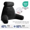 imageSasttie Reading Pillows for Sitting in Bed Adult Velvet Back Pillow Bed Sitting Up BackRest Support Cushion for Sit Up on Couch Sofa and Floor Dorm Essentials OekoTex Certified Dark GreyBlack