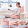 imageSasttie Reading Pillows for Sitting in Bed Adult Velvet Back Pillow Bed Sitting Up BackRest Support Cushion for Sit Up on Couch Sofa and Floor Dorm Essentials OekoTex Certified Dark GreyPeach Pink