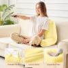 imageSasttie Reading Pillows for Sitting in Bed Adult Velvet Back Pillow Bed Sitting Up BackRest Support Cushion for Sit Up on Couch Sofa and Floor Dorm Essentials OekoTex Certified Dark GreyLight Yellow