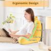 imageSasttie Reading Pillows for Sitting in Bed Adult Velvet Back Pillow Bed Sitting Up BackRest Support Cushion for Sit Up on Couch Sofa and Floor Dorm Essentials OekoTex Certified Dark GreyYellow