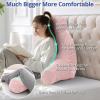 imageSasttie Reading Pillows for Sitting in Bed Adult Velvet Back Pillow Bed Sitting Up BackRest Support Cushion for Sit Up on Couch Sofa and Floor Dorm Essentials OekoTex Certified Dark GreyPink