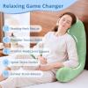imageSasttie Reading Pillows for Sitting in Bed Adult Velvet Back Pillow Bed Sitting Up BackRest Support Cushion for Sit Up on Couch Sofa and Floor Dorm Essentials OekoTex Certified Dark GreyLight Green