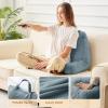 imageSasttie Reading Pillows for Sitting in Bed Adult Velvet Back Pillow Bed Sitting Up BackRest Support Cushion for Sit Up on Couch Sofa and Floor Dorm Essentials OekoTex Certified Dark GreyBluish Grey
