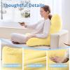 imageSasttie Reading Pillows for Sitting in Bed Adult Velvet Back Pillow Bed Sitting Up BackRest Support Cushion for Sit Up on Couch Sofa and Floor Dorm Essentials OekoTex Certified Dark GreyLight Yellow