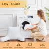imageSasttie Reading Pillows for Sitting in Bed Adult Velvet Back Pillow Bed Sitting Up BackRest Support Cushion for Sit Up on Couch Sofa and Floor Dorm Essentials OekoTex Certified Dark GreyWhite