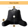 imageSasttie Reading Pillows for Sitting in Bed Adult Velvet Back Pillow Bed Sitting Up BackRest Support Cushion for Sit Up on Couch Sofa and Floor Dorm Essentials OekoTex Certified Dark GreyBlack
