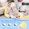 imageSasttie Reading Pillows for Sitting in Bed Adult Velvet Back Pillow Bed Sitting Up BackRest Support Cushion for Sit Up on Couch Sofa and Floor Dorm Essentials OekoTex Certified Dark GreyLight Yellow