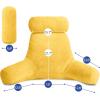 imageSasttie Reading Pillows for Sitting in Bed Adult Velvet Back Pillow Bed Sitting Up BackRest Support Cushion for Sit Up on Couch Sofa and Floor Dorm Essentials OekoTex Certified Dark GreyYellow