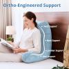 imageSasttie Reading Pillows for Sitting in Bed Adult Velvet Back Pillow Bed Sitting Up BackRest Support Cushion for Sit Up on Couch Sofa and Floor Dorm Essentials OekoTex Certified Dark GreyDusty Blue