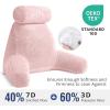 imageSasttie Reading Pillows for Sitting in Bed Adult Velvet Back Pillow Bed Sitting Up BackRest Support Cushion for Sit Up on Couch Sofa and Floor Dorm Essentials OekoTex Certified Dark GreyPink