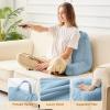 imageSasttie Reading Pillows for Sitting in Bed Adult Velvet Back Pillow Bed Sitting Up BackRest Support Cushion for Sit Up on Couch Sofa and Floor Dorm Essentials OekoTex Certified Dark GreyDusty Blue