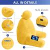 imageSasttie Reading Pillows for Sitting in Bed Adult Velvet Back Pillow Bed Sitting Up BackRest Support Cushion for Sit Up on Couch Sofa and Floor Dorm Essentials OekoTex Certified Dark GreyYellow