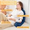 imageSasttie Reading Pillows for Sitting in Bed Adult Velvet Back Pillow Bed Sitting Up BackRest Support Cushion for Sit Up on Couch Sofa and Floor Dorm Essentials OekoTex Certified Dark GreyNavy
