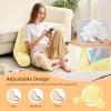 imageSasttie Reading Pillows for Sitting in Bed Adult Velvet Back Pillow Bed Sitting Up BackRest Support Cushion for Sit Up on Couch Sofa and Floor Dorm Essentials OekoTex Certified Dark GreyLight Yellow