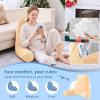 imageSasttie Reading Pillows for Sitting in Bed Adult Velvet Back Pillow Bed Sitting Up BackRest Support Cushion for Sit Up on Couch Sofa and Floor Dorm Essentials OekoTex Certified Dark GreyCamel